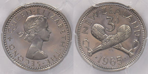 New Zealand 1965 3 Pence PCGS PL 66 PI0207 combine shipping