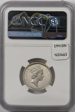 Great Britain 1986 Pound silver NGC Proof 69UC Piefort North Ireland Flax NG1463