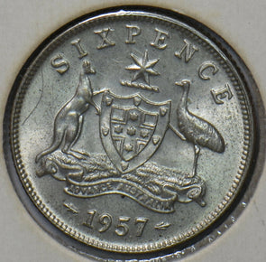 Australia 1957 6 Pence Kangaroo animal 193632 combine shipping