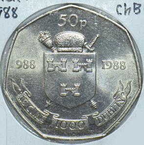 Ireland 1988 50 Pence 191369 combine shipping