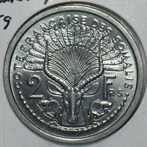 Somaliland 1959 2 Francs Antelope animal French 297821 combine shipping