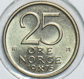 Norway 1975 25 Ore BU 904738 combine shipping