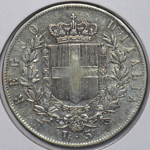 Italy 1877 5 Lire 490797 combine shipping