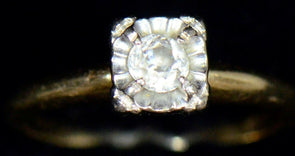 14K YELLOW GOLD .25 CARAT vintage S&D diamond ring