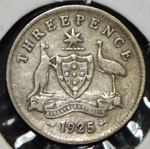 Australia 1925 3 Pence Kangaroo animal Emu  191490 combine shipping