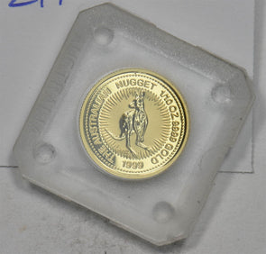 1999 Gold Nugget Australia Kangaroo $15 1/10 oz In Mint Capsule GL0296