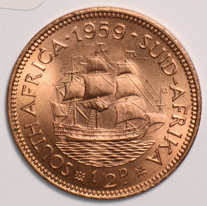 South Africa 1959 1/2 Penny 299362 combine shipping