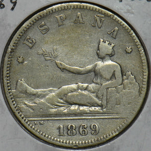 Spain 1869 2 Pesetas 297156 combine shipping