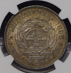 South Africa 1896 2.5 Shillings 2 1/2 Eagle animal NGC AU55 NG0904 combine shipp