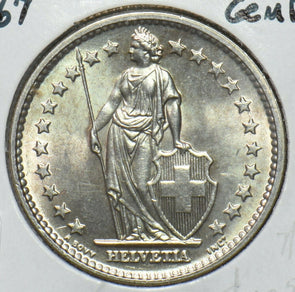 Switzerland 1967 2 Francs Gem BU 295659 combine shipping