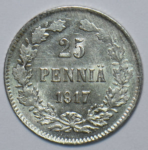 Finland 1917 25 Pennia Eagle animal 294568 combine shipping