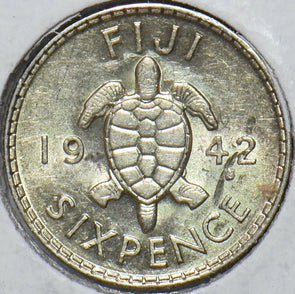 Fiji 1942 6 Pence Turtle animal 295828 combine shipping