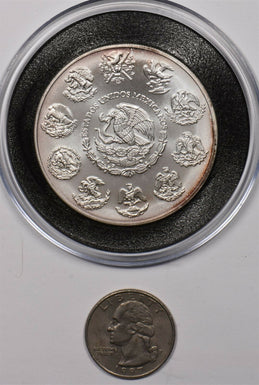 Mexico 1997 Eagle animal Snake Gem BU 2oz pure silver BU0739 combine shipping