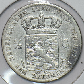 Netherlands 1868 1/2 Gulden Lion animal 296309 combine shipping