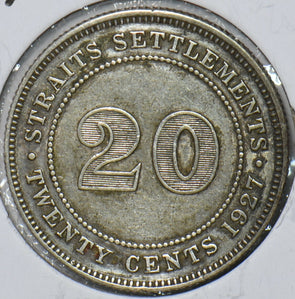 Straits Settlements 1927 B 20 Cents 296033 combine shipping
