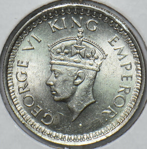 British India 1943 B 1/4 Rupee BU 194569 combine shipping