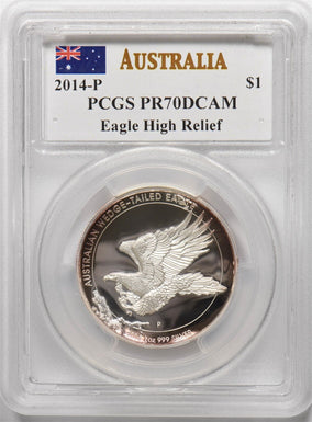 2014-P Silver Eagle australia High Relief John Mercanti PCGS P709DCAM PC1661