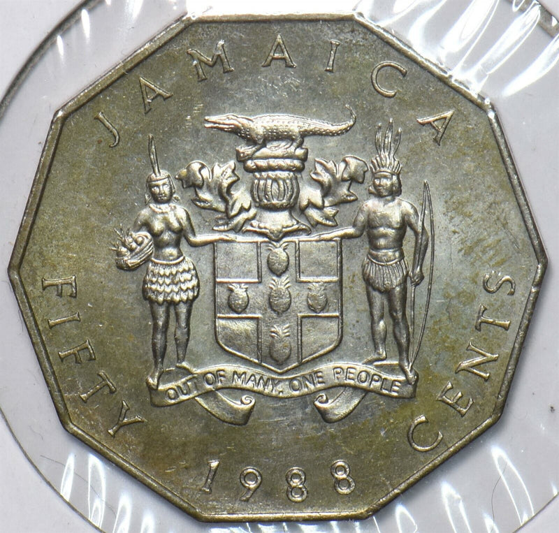 Jamaica 1988 50 Cents Crocodile animal 903348 combine shipping