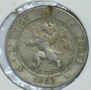 Belgium 1862 5 Centimes Lion animal  290370 combine shipping