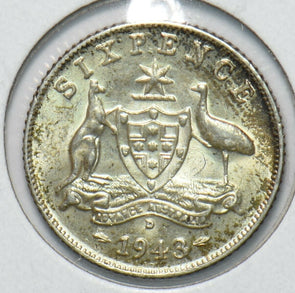 Australia 1943 6 Pence Kangaroo animal Ostrich Georgivs VI 902055 combine shippi