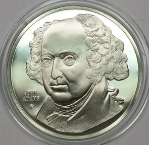 1980 's Medal Proof John Adams in capsule 1.2oz pure silver Franklin Mint BU066
