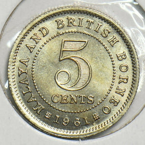 Malaya and British Borneo 1961 5 Cents Gem BU 298479 combine shipping