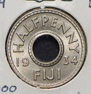 Fiji 1934 1/2 Penny  291989 combine shipping