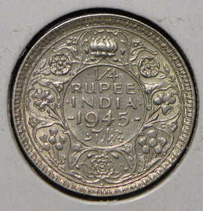 British India 1945 1/4 Rupee  150105 combine shipping