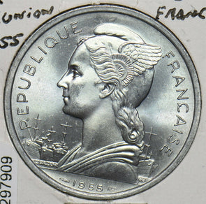 Reunion 1955 5 Francs French 297909 combine shipping