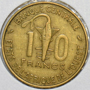 West African States 1973 10 Francs Gazelle animal 903852 combine shipping