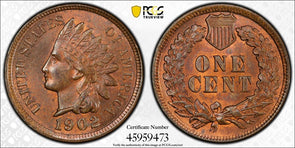 1902 Indian Head Cent PCGS MS64RB PC1519