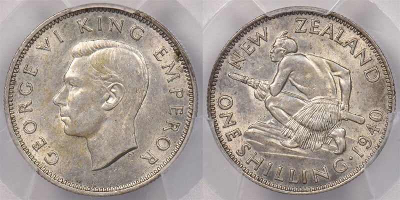 New Zealand 1940 Shilling PCGS MS 62 Low Mintage PC1338 combine shipping