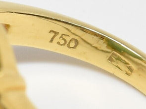 18K Gold Natural Jadeite Jadeite Cabochon Ring 5.83g Diamond TCW 0.2ct Size 4.5
