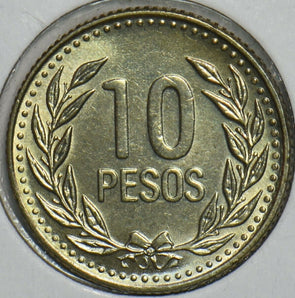 Colombia 1991 10 Pesos 903656 combine shipping