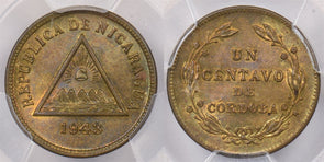 Nicaragua 1943 Centavo PCGS MS 65 PC1349 combine shipping