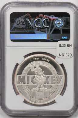 1988 silver NGC PF 69UC International Icon Mickey Mouse 60th Anniversary 1Oz S