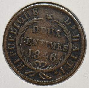 Haiti 1846 2 Centimes 297139 combine shipping