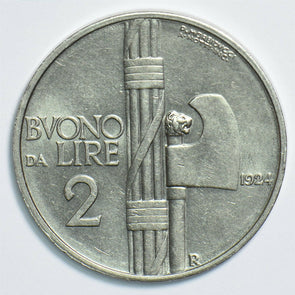 Italy 1924 2 Lire 198170 combine shipping