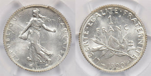 France 1920 Franc PCGS MS 64 rare condition Gad-467 Semeuse PC1219 combine shipp