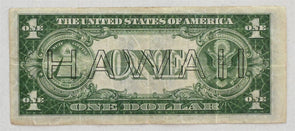 US 1935 Silver Certificates Small A Dollar US brown seal. Hawaii overprint VG-F