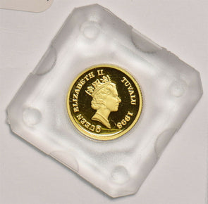 Tuvalu 1998 proof 3 Dollars gold 1/25oz AGW In mint capsule GL0154 combine shipp