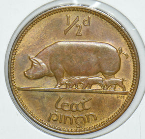 Ireland 1953 Harp 1/2 Penny Pigs animal 290991 combine shipping