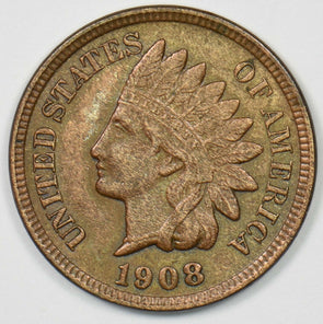 1908 Indian Head Cent AU/UNC U0317