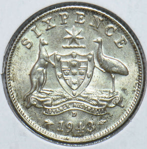 Australia 1943 6 Pence Kangaroo animal Ostrich Georgivs VI 902045 combine shippi