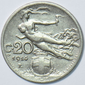 Italy 1914 R 20 Centesimi naked woman 295373 combine shipping