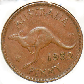 Australia 1952 Penny Kangaroo animal Georgivs VI 150514 combine shipping