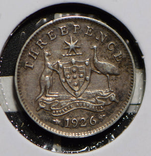 Australia 1926 3 Pence Kangaroo animal Emu  292024 combine shipping