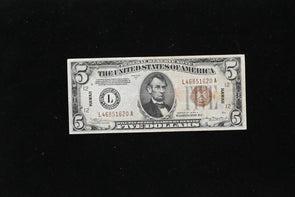 US 1934 A $5 VF+ Federal Reserve Notes hawaii overprint RC0684 combine shipping