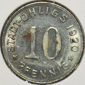 Germany 1920 10 Pfennig City of Ohligs 296443 combine shipping