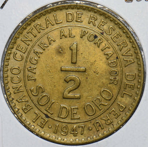 Peru 1947 1/2 Sol 152640 combine shipping